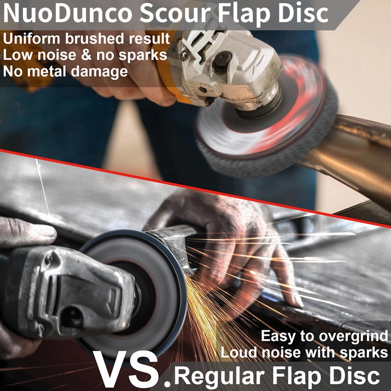 NuoDunco 10Pcs 600 Grit Scour Flap Disc 4 1/2 Inch Angle Grinder Attachment Stainless Steel Aluminum Polishing Wheel Scouring Pad Wire Brush Sanding Disc - Image 5